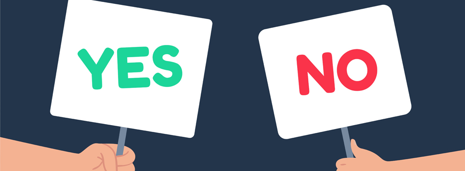YESとNOの札